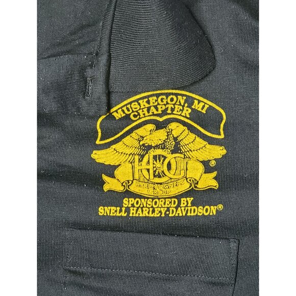 Harley-Davidson Muskegon MI Chapter H.O.G. Polo Shirt Large Black - Picture 7 of 8